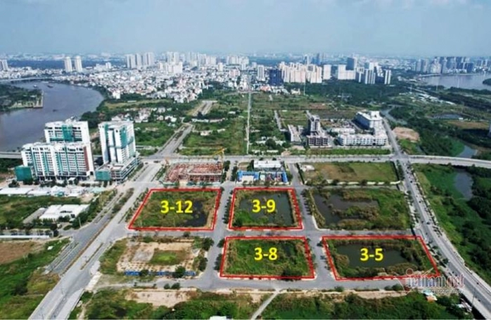 TP. HCM dự kiến tái đấu giá 4 lô đất tại Thủ Thiêm bị bỏ cọc 3 Bốn lô đất tại Thủ Thiêm bị bỏ cọc.